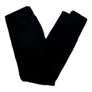 J. Crew Womens Toothpick Slim Skinny Jeans Black Distressed Stretch Pockets 26